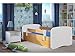 Produktbild CARELLIA Kinderbett 80 cm x 180 cm mit Lattenrost + Barriere Sicherheitsschuhe + Schubladen und Matratze Offert. – Eiche hell