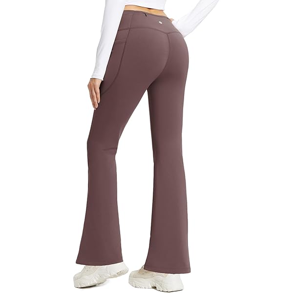 baleaf Dames Yogabroek Hoge Taille Bootcut Flared Leggings met Zakken High Waist Joggingbroek Jazzbroek Sportbroek, S