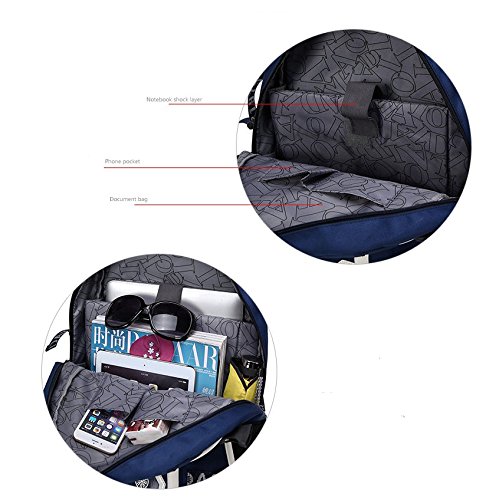 # 8801 Neues Modell 8-shape Oxford Rucksack 53,3 cm Rucksack Laptop Rucksack für 33 cm 35,6 cm 39,6 cm Notebook Rucksack für Herren schwarz schwarz - 4
