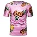 Produktbild BURFLY Herren-Ananas-Print Casual Kurzarm T-Shirt Casual Top Herren Sweatshirt