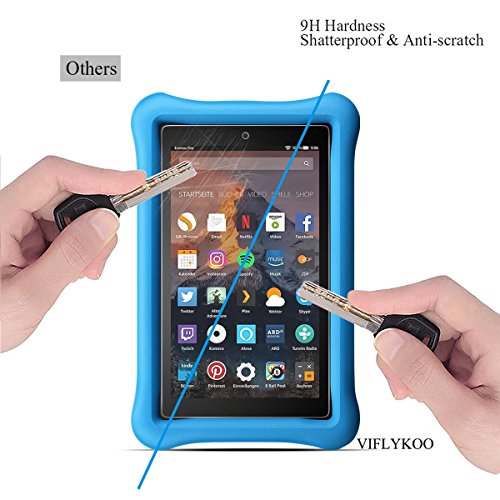 VIFLYKOO Fire Kids Edition Panzerglas Schutzfolie(8 Zoll), Härtegrad 9H superdünn kratzfest HD Klar Ballistic gehärtetem Glas Displayschutzfolie für Fire Kids Edition 2017 8 Zoll - 6