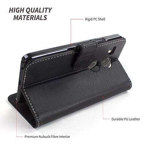 Snugg Funda Nexus 5X  Carcasa Plegable para Google Nexus 5X  Ranuras para Tarjetas  Cubierta de Cuero con Billetera  Dise  o Ejecutivo  Garant  a de por Vida  -Negro  Legacy Range