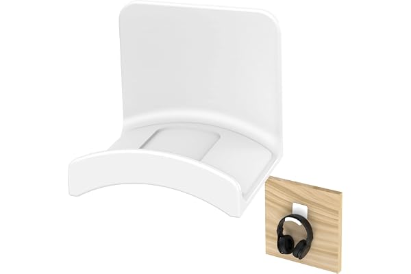 Cozycase Universel Support Casque - Adhesif Crochet Casque pour Bureau, TPU Accrocher pour la Plupart des casque de jeu et manette jusqu'à 1 kg (1 pièce, Blanc)