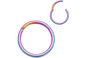 4youquality Surgical Steel Nose Ring Septum Clicker Hinge Segment Ear Helix Tragus Ring Hoop Nose Rings