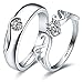 Via Mazzini 925 Silver Plated Love Birds Crystal Couple Rings For Men And Women (Ring0131) RS.599.00