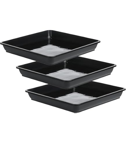 Heoton Lot De 6 Soucoupes Rectangulaires En Plastique Pour Pots De