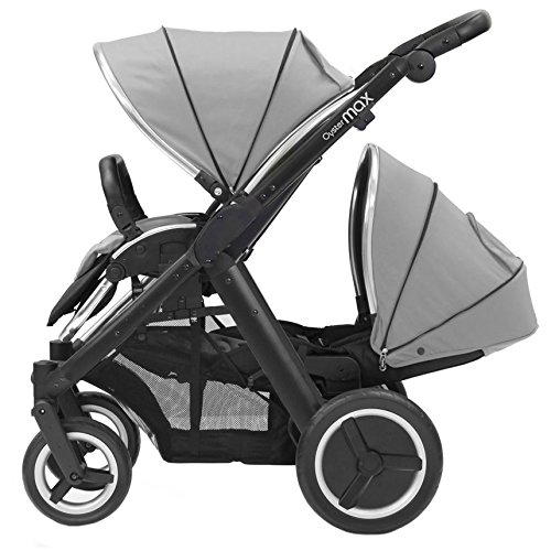 Babystyle Oyster Max 2 Tandem Pushchair - LIE FLAT - Black/Silver Mist NEW 2015