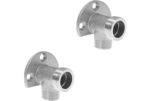 DOITOOL 2 Pièces Montage Mural Mitigeur Salle De Bain Accessoire Kit Installation Maison dans Le Mur Coude Surface Robinet À Connecteur Tuyau (Argent)