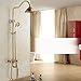 Produktbild 3-Farben-Wand in Höhe einstellen 8" Regendusche Wasserhahn Set Single die Drehung des Auswurfkrümmers Whirlpool Badewanne und Dusche Mischer + Handdusche, Rose Golden Style