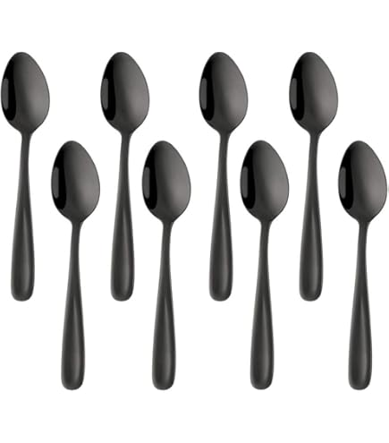 Kucensi Lot De 6 Cuillères à Café En Acier Inoxydable De 14 Cm - Petites Cuillères Avec Poignée Carrée - Pour Fête, Maison, Restaurant, Sain Et Poli Brillant - Passe Au Lave-vaisselle