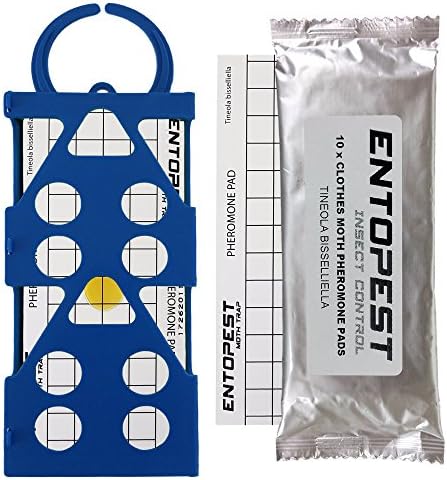 Entopest 1 x Blue Professional Clothes Moth Trap + 10 x Pheromone Glue Boards