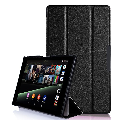 iHarbort® Sony Xperia Tablet Z3 Hülle - Ultra Slim Leder Tasche Hülle Etui Schutzhülle Für Sony Xperia Tablet Z3 (8 Zoll) Case Holder mit automatischer Weckfunktion (Xperia tablet Z3, III-Schwarz)