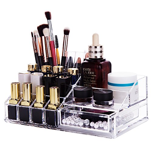 HBF klar Acryl Make Up Organizer Kosmetik Lippenstift-Halter Nail Aufbewahrung Blattohrringe Fall - 4