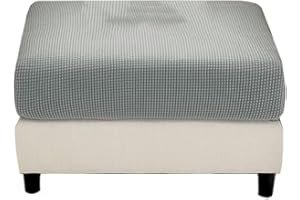 MIECOAE Stool Covers Square Rectangular Footstool Cover Stretch Ottoman Cover, Thicker Stretch Pouffe Cover Foot Stool Jacquard Velvet Slipcovers With Elastic Bottom, Machine Washable (Color : #11, Size : 4