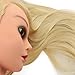 Anself Professional 27" Long Hair Hairdressing Training Model White Hairdresser Practice Head with Clamp 100% High-temperature Fiber