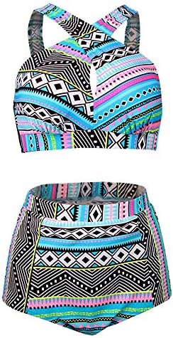 Two-Piece Tankinis Swimwear Plus Size Swimwear High Waist Swimsuit High Neck Bikini Women Girls Swimsuit Top Bathing Suit Female Swimsuit,A,XXXXL