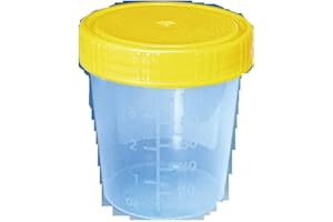 Sterile Urinbecher 100 ml mit Schraubdeckel gelb steril verpackt eingeschweisst -von Carmesin - 5 Stück