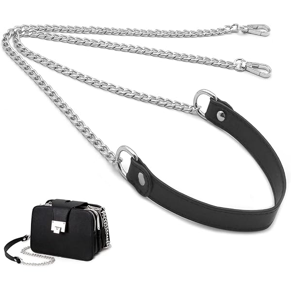 Sangles & Chaîne Remplacement Sac à Main – Cuir PU Tressé 40cm + Chaîne 120cm | Accessoire Mode