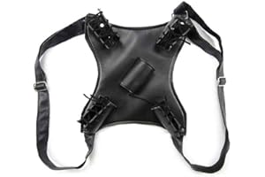 SBYZM Harnais pour homme en cuir double épée ceinture de transport exotique Cosplay Halloween harnais costumes fourreau/pistolet Holste