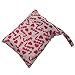 TOOGOO(R) Waterproof Reusable Wet Swim Diaper Bag w/ LOVE and Heart Prints - White and Pink