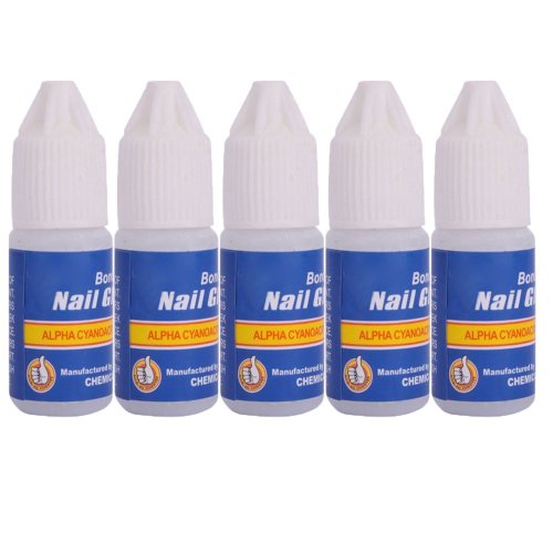 WayGo 5 Pcs Professional 3gBottle Acrylic Nail Art Glue Tips Rhinestones Manicure Tools