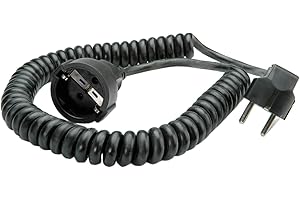 Bachmann 672.180 Rallonge Schuko câble spirale Noir 500/2000 mm