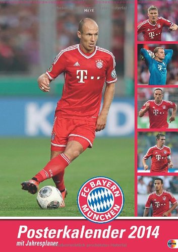 FC Bayern Posterkalender 2014: Jahresübersicht 2014 mit Spielergeburtstagen
