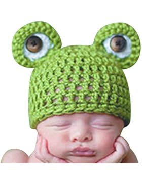 Andy's Share Frosch Neugeborenes Kind Baby Häkelarbeit Kürbis Mütze Fotografie Prop Kostüm Kappe beanie