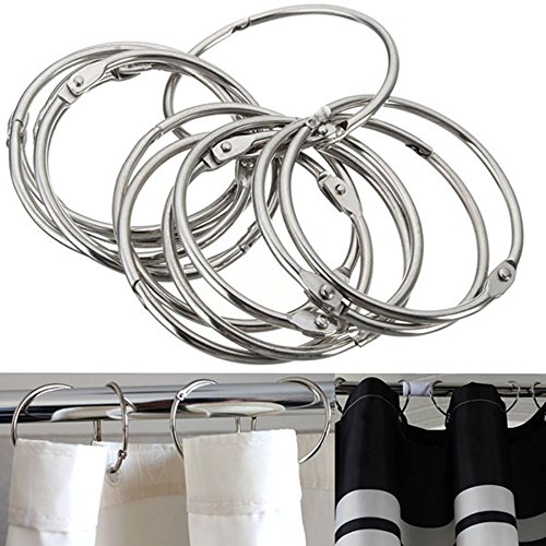 Ungfu Mall 12PC Edelstahl Kreis Duschvorhang Haken Badvorhang Glide Hanger - 8