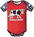 Little Blue House by Hatley Baby-Boys Infant Envelope Neck One Piece - Farmer Jack Bodysuit, Red, 6-12 Months (Manufacturer Size:6)