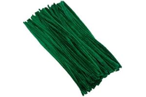 CAMELLIASS 100 Pcs Pipe Cleaners for Craft 30cm Chenille Stems for Party DIY Craft Art Supplies (Dark Green)