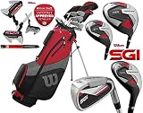 Wilson ProStaff SGI - Juego completo de palos de golf para hombre de acero, hierros de grafito, madera afilada, características completas: 1 x Wilson SGI 10* Degree 460cc Driver + Deluxe Head Cover 1 x Wilson SGI 3 Wood 15* Grado + Deluxe Head Cover 1 x Wilson SGI 4 Hybrid 21* Grado + Deluxe Head Cover 7 x Wilson SGI Irons 5 Iron to SEEL Wedge Fitts. 1 x Wilson Harmanized M2 Putter Wilson ha subido allí juego con todos los nuevos para 2019