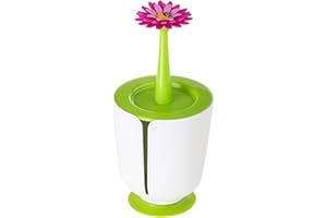 Vigar Flower Power Portarrollo de baño, Blanco, Dimensiones: 14 x 14 x 28.5 cm