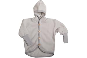 Cosilana Dziecięca kurtka z kapturem z miękkiego polaru wełnianego, 60% żywa wełna kbT, 40% bawełna (kbA)