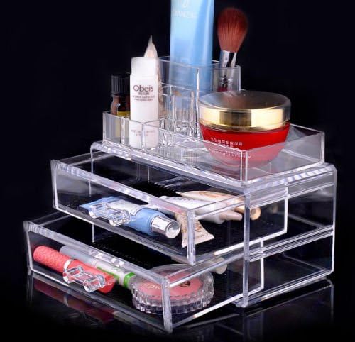 Clear Acrylic Transparent Make Up Box Organiser Cosmetic Display Storage Case