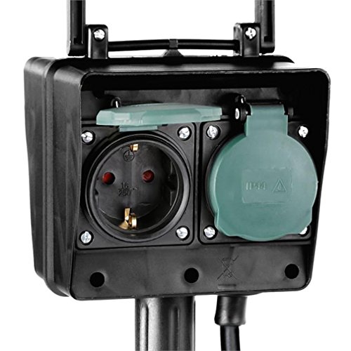 Gartensteckdose mit Erdspiess 4-fach 1.5m Kabel H07RN-F3G1,5 , iapyx® - 2