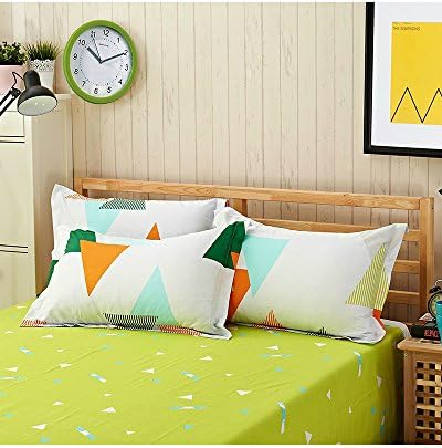 100% Cotton 48cm x 74cm Toddler Teen Girls Boys Cartoon Giraffe Owl Umbrella Star Youth Drawing Pattern Bedding Pillowcases Accessories (Triangle, 48cm x 74cm)