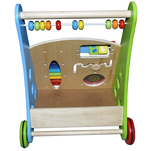 Lauflerner ~Activity Walker ~ Baby Walker aus Holz mit Xylophon und Holzsteckspiel - 4