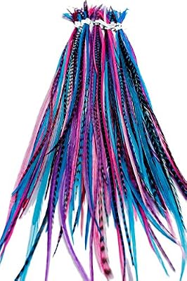 one world 20 de long Extension de cheveux plumes Naturel avec Anneaux & application Loop (Baie)