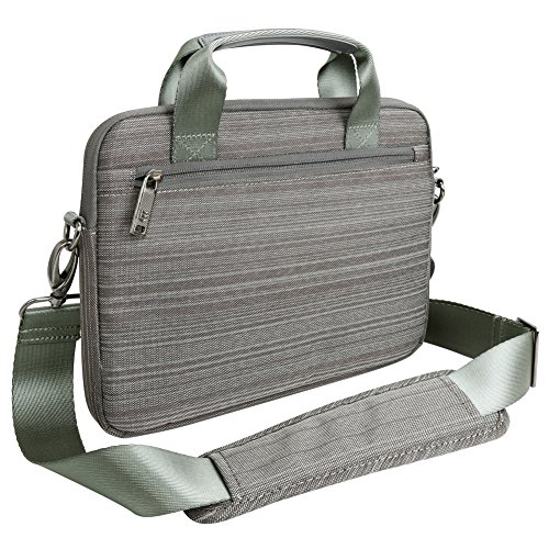 Laptophülle 10,1″, Evecase Universal Neoprene Gepolsterte Notebook Briefcase Laptop Schutzhülle mit Anzug-Gewebe / Ablösbaren Träger / Handgriff / Frontfach / Zubehörfächer 10.1 Zoll – Grau M - 2