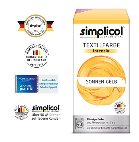 Simplicol Textilfarbe intensiv all in 1 -Flüssige Rezeptur „Sonnen-gelb“ Neu! - 4
