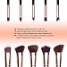 Qivange Makeup Brushes, Premium Synthetic Kabuki Make-up Brush Set Foundation Eyeshadow Blush Concealer Powder Brush Kit + Pouch ( 10pcs, Black with Rose Gold)