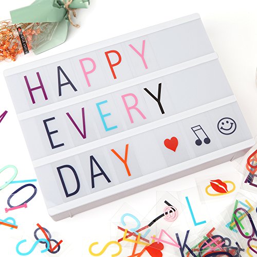 270 Buchstaben, Zahlen, Symbole und Emojis für A4 Größe Cinematic Light Box - 7