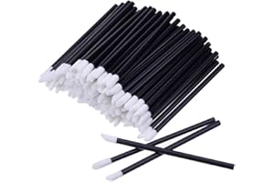 KHAOP Lip Brushes, 200 PCS Disposable Lip Brush Wands, Black Lip Wands Lipstick Applicator Tool Makeup Beauty Tool Kits for Lip Makeup