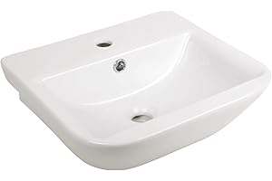 'aquaSu® Handwaschbecken leNado, 45 cm breit, kleiner Waschtisch in eckiger Form, Waschbecken in weiß