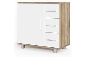 ‎VICCO Vicco Waschbeckenunterschrank Ilias, Sonoma/Weiß, 60 x 60.8 cm