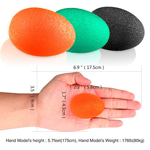 Dimples Excel 3 Stück Eiförmige Griffbälle Handtrainer Hand Training Egg Press Ball - 4