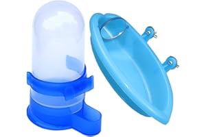 REGERLY NC Baignoire pour Oiseaux, 1Pcs Baignoire à Oiseaux avec Miroir 1Pcs Oiseaux Mangeoires Eau Automatique 500ml pour Petits Perroquets Conures Calopsittes