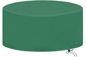 HGPFCB Garden Furniture Covers, 420D Round Outdoor Garden Table Covers, Patio Furniture Covers,(Waterproof Upgraded Version) Waterproof Dustproof Anti - UV Patio Set Table Covers
