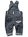 M&Co Baby Boy Cotton Blend Dark Wash Denim Sleeveless Doodle Slogan Print Full Length Dungarees Denim 9/12 Mnths